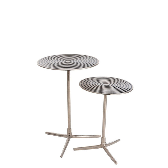 Bijzettafel Zilver Aluminium Rond 42 cm-Bijzettafels-J-Line