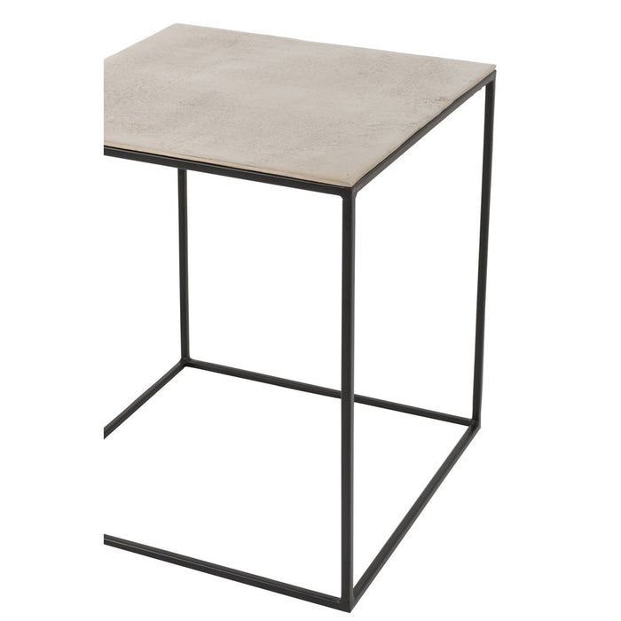 Bijzettafel Zilver Aluminium Vierkant 50 cm 50.5x50.5x55 cm-Bijzettafels-J-Line