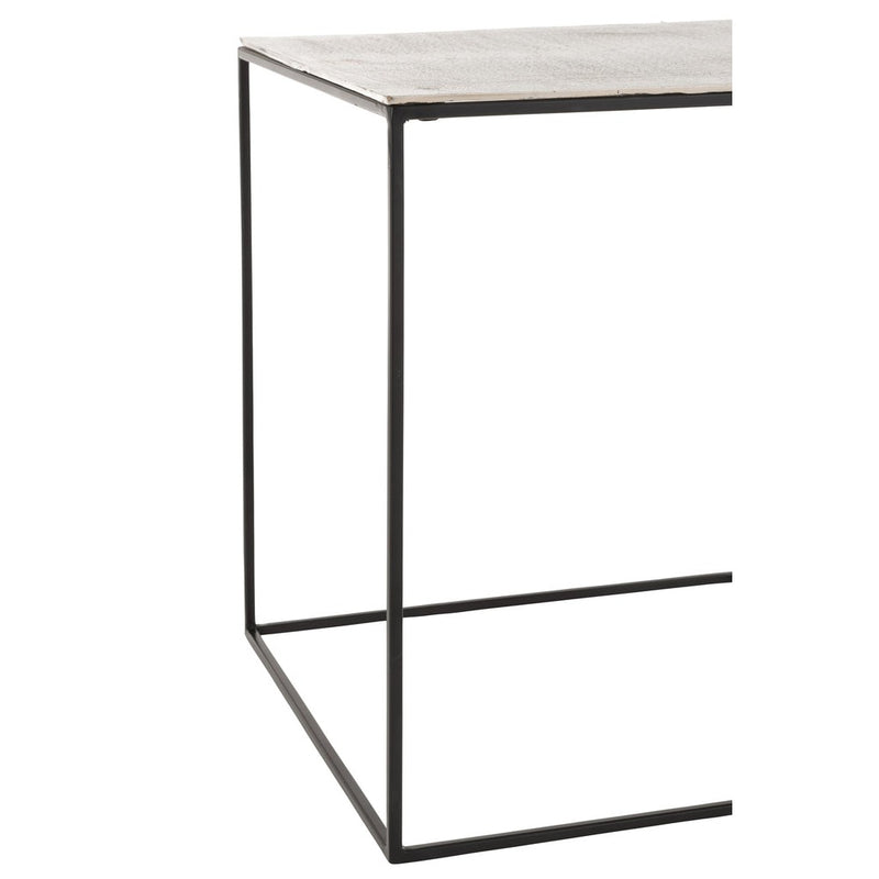 Bijzettafel Zilver Aluminium Vierkant 50 cm 50.5x50.5x55 cm-Bijzettafels-J-Line