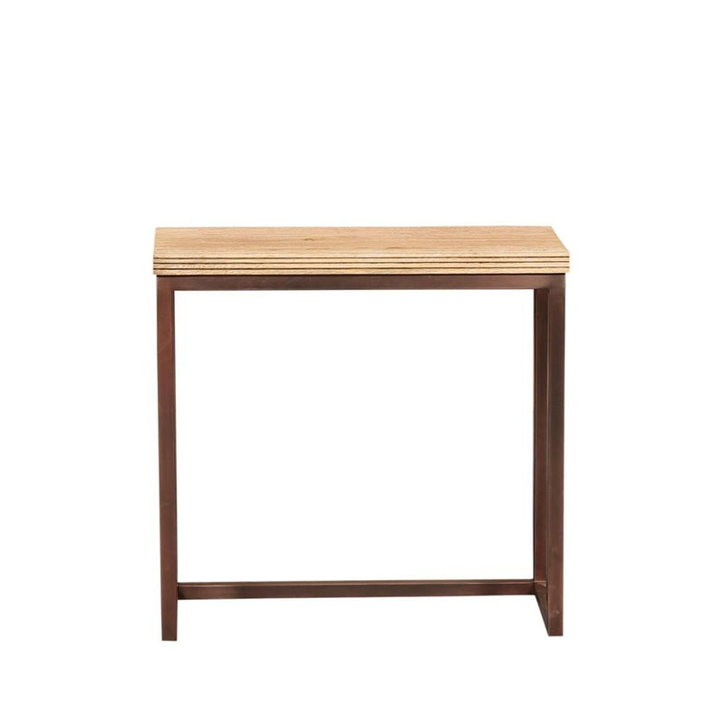 Bijzettafel Zoah Mangohout Bruin 29x70 cm-Bijzettafels-PTMD