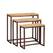 Bijzettafel Zoah Mangohout Bruin 29x70 cm-Bijzettafels-PTMD
