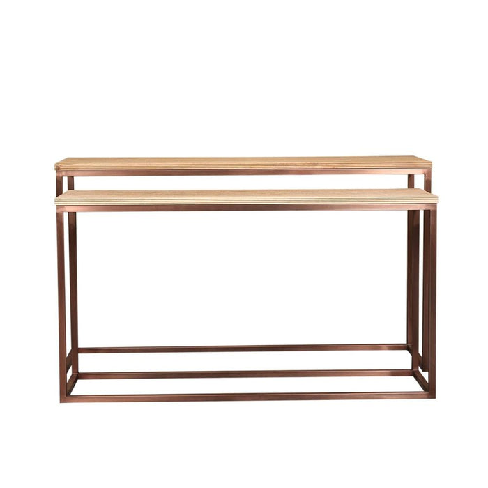 Bijzettafel Zoah Mangohout Bruin 41x149 cm-Bijzettafels-PTMD