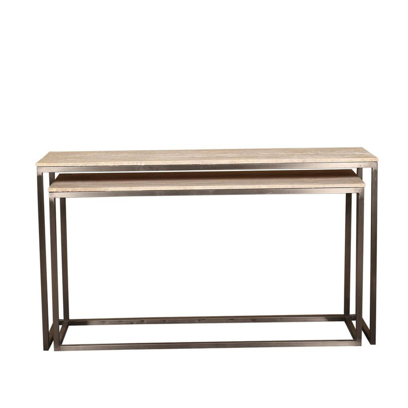 Bijzettafel Zoah Zwart 41x149 cm-Bijzettafels-PTMD