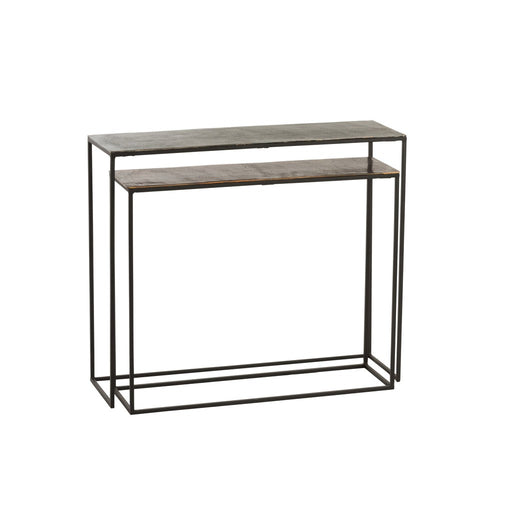 Bijzettafel Zwart Aluminium Rechthoekig 29x99 cm-Bijzettafels-J-Line