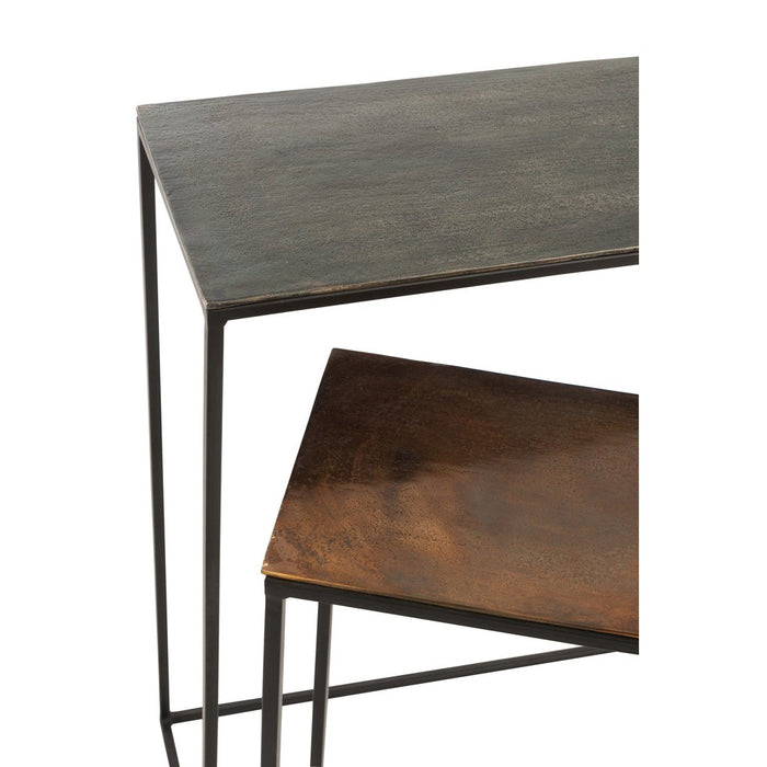 Bijzettafel Zwart Aluminium Rechthoekig 29x99 cm-Bijzettafels-J-Line