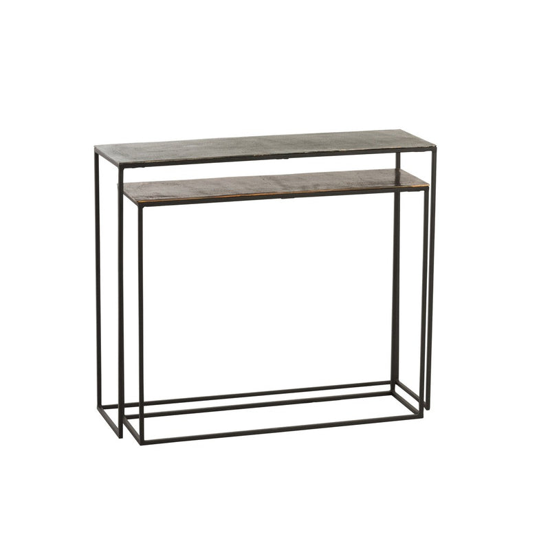 Bijzettafel Zwart Aluminium Rechthoekig 29x99 cm-Bijzettafels-J-Line