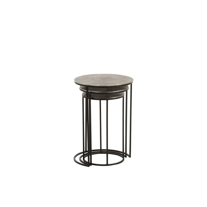 Bijzettafel Zwart Aluminium Rond 42 cm 42x42x60 cm-Bijzettafels-J-Line