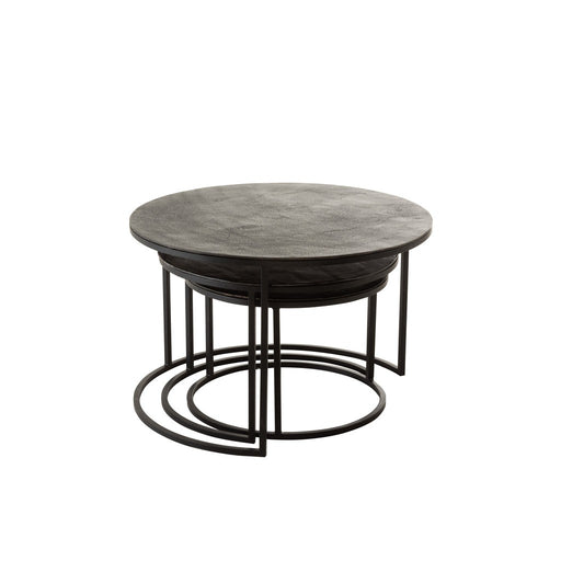 Bijzettafel Zwart Aluminium Rond 76 cm 75.5x75.5x40 cm-Bijzettafels-J-Line