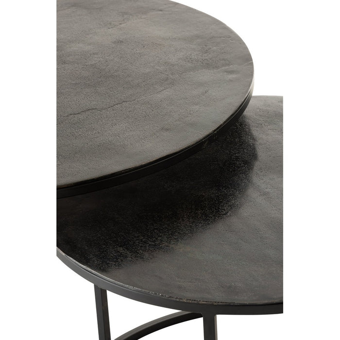 Bijzettafel Zwart Aluminium Rond 76 cm 75.5x75.5x40 cm-Bijzettafels-J-Line