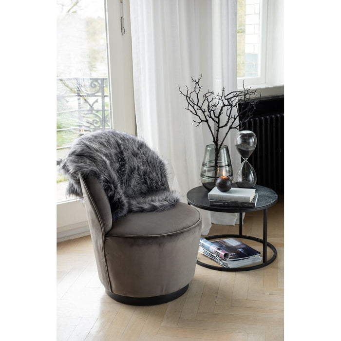 Bijzettafel Zwart Aluminium Rond 76 cm 75.5x75.5x40 cm-Bijzettafels-J-Line