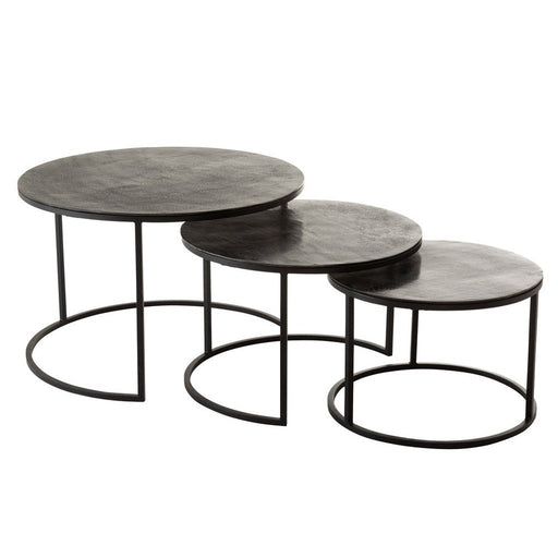 Bijzettafel Zwart Aluminium Rond 76 cm 75.5x75.5x40 cm-Bijzettafels-J-Line