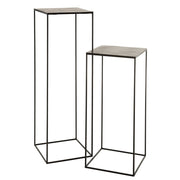 Bijzettafel Zwart Aluminium Vierkant 40 cm 40x40x120.5 cm-Bijzettafels-J-Line