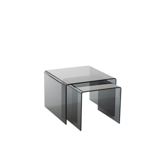 Bijzettafel Zwart Glas S 65 cm 65x65x46.5 cm-Bijzettafels-J-Line