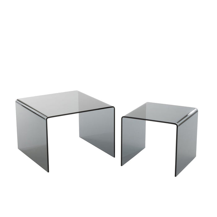 Bijzettafel Zwart Glas S 65 cm 65x65x46.5 cm-Bijzettafels-J-Line