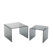 Bijzettafel Zwart Glas S 65 cm 65x65x46.5 cm-Bijzettafels-J-Line