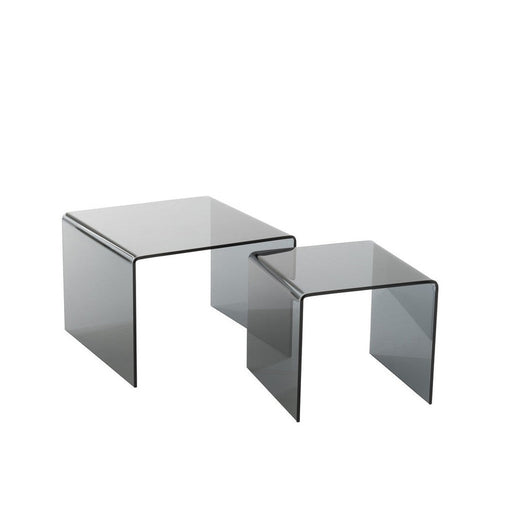 Bijzettafel Zwart Glas S 65 cm 65x65x46.5 cm-Bijzettafels-J-Line