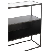 Bijzettafel Zwart Glas Vierkant 30x140 cm-Bijzettafels-J-Line