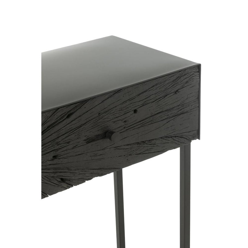 Bijzettafel Zwart Ijzer 33x100 cm-Bijzettafels-J-Line