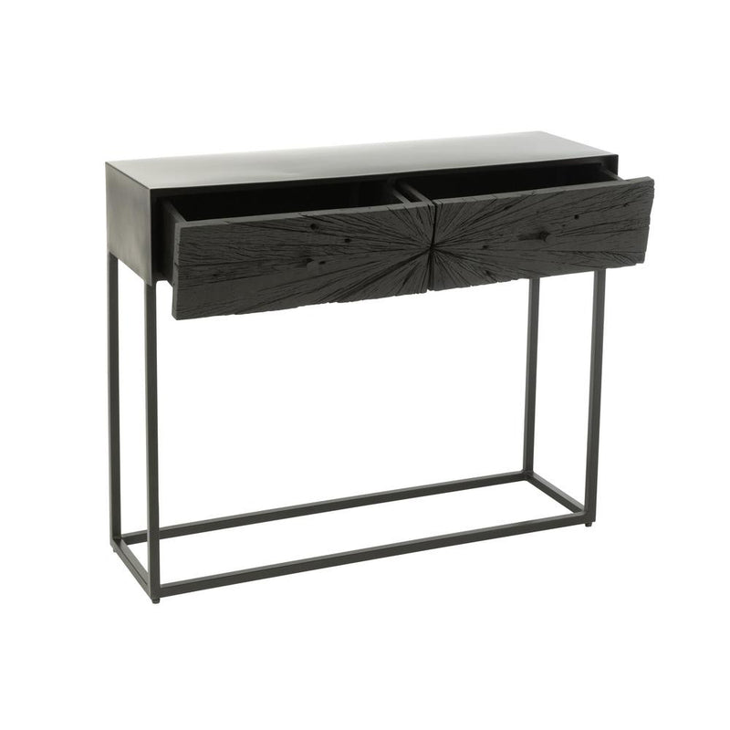 Bijzettafel Zwart Ijzer 33x100 cm-Bijzettafels-J-Line