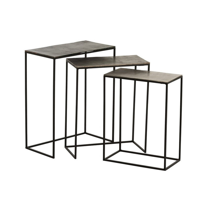 Bijzettafel Zwart Ijzer Rechthoekig 29x53 cm-Bijzettafels-J-Line