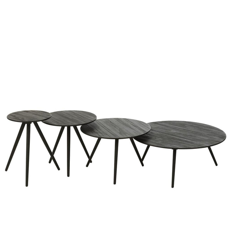 Bijzettafel Zwart Ijzer Rond 30 cm 30x30x45 cm-Bijzettafels-J-Line