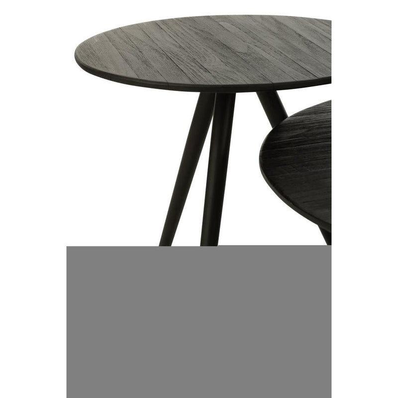 Bijzettafel Zwart Ijzer Rond 30 cm 30x30x45 cm-Bijzettafels-J-Line