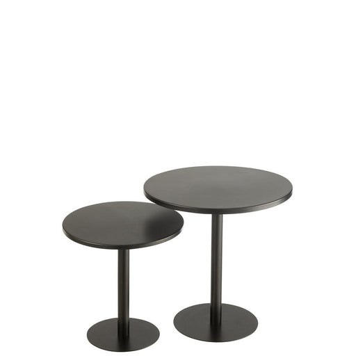 Bijzettafel Zwart Ijzer Rond 50 cm 50x50x40 cm-Bijzettafels-J-Line