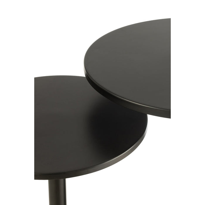 Bijzettafel Zwart Ijzer Rond 50 cm-Bijzettafels-J-Line