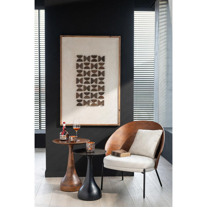 Bijzettafel Zwart Mangohout hout 46 cm-Bijzettafels-J-Line