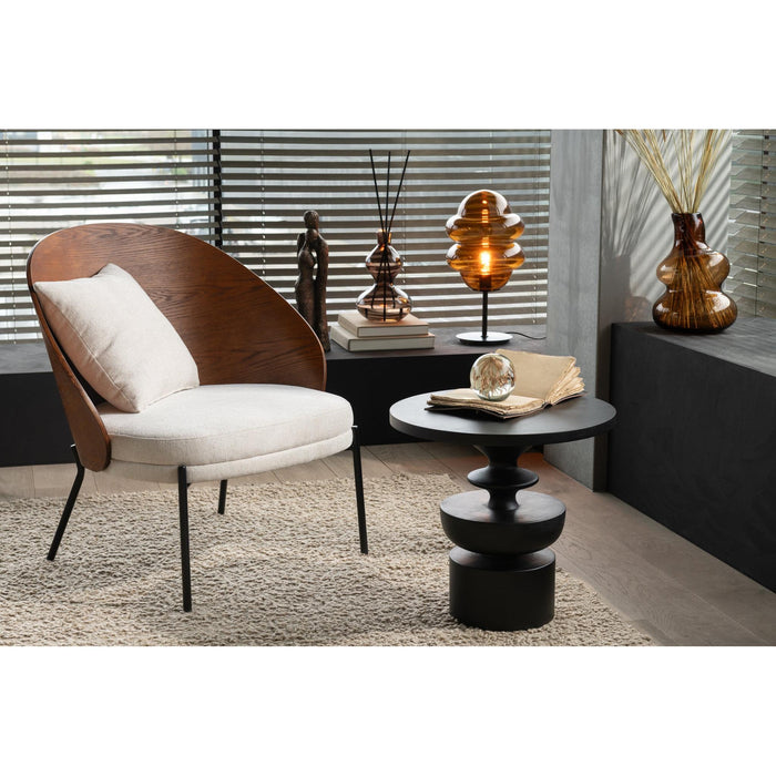 Bijzettafel Zwart Mangohout hout 48 cm 48x48x46 cm-Bijzettafels-J-Line