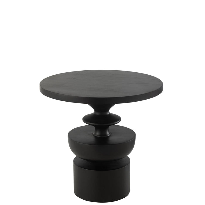 Bijzettafel Zwart Mangohout hout 48 cm-Bijzettafels-J-Line