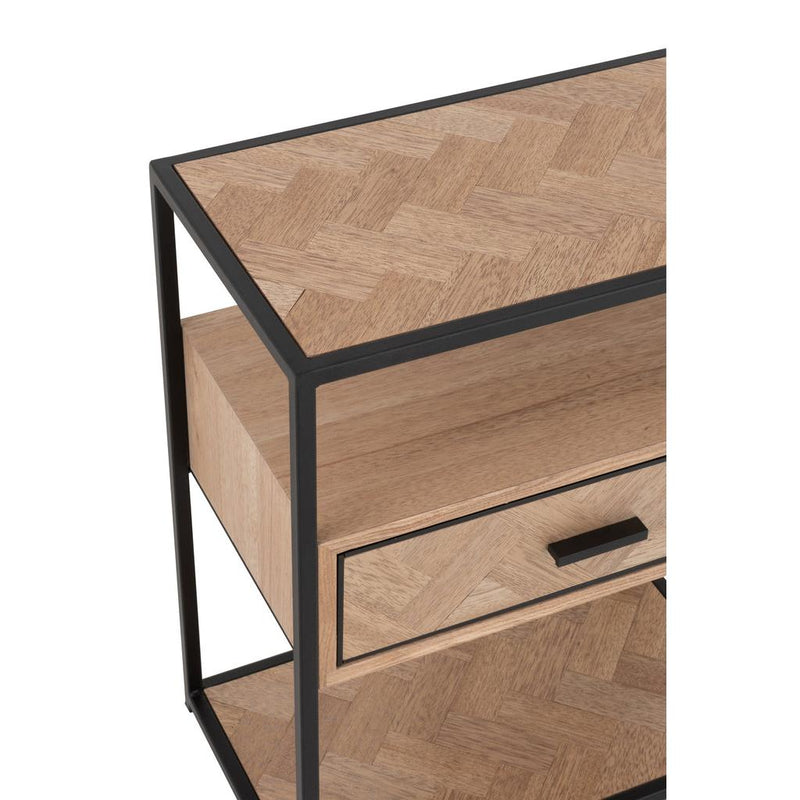 Bijzettafel Zwart Mdf 30x50 cm-Bijzettafels-J-Line