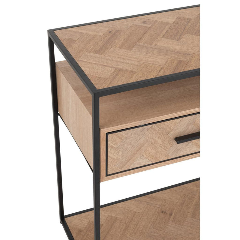 Bijzettafel Zwart Mdf 40x120 cm-Bijzettafels-J-Line