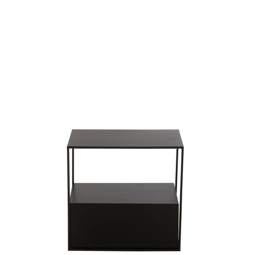 Bijzettafel Zwart Mdf Rechthoekig 34x57 cm-Bijzettafels-J-Line
