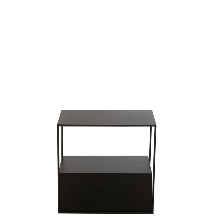 Bijzettafel Zwart Mdf Rechthoekig 34x57 cm-Bijzettafels-J-Line