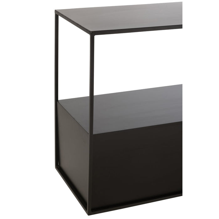 Bijzettafel Zwart Mdf Rechthoekig 34x57 cm-Bijzettafels-J-Line