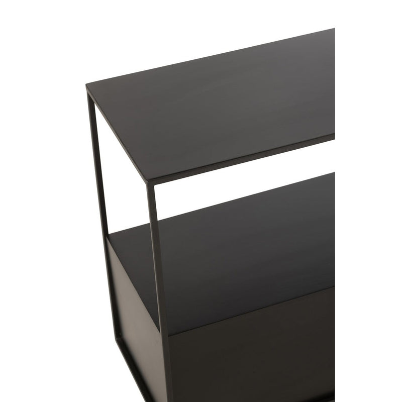 Bijzettafel Zwart Mdf Rechthoekig 34x57 cm-Bijzettafels-J-Line