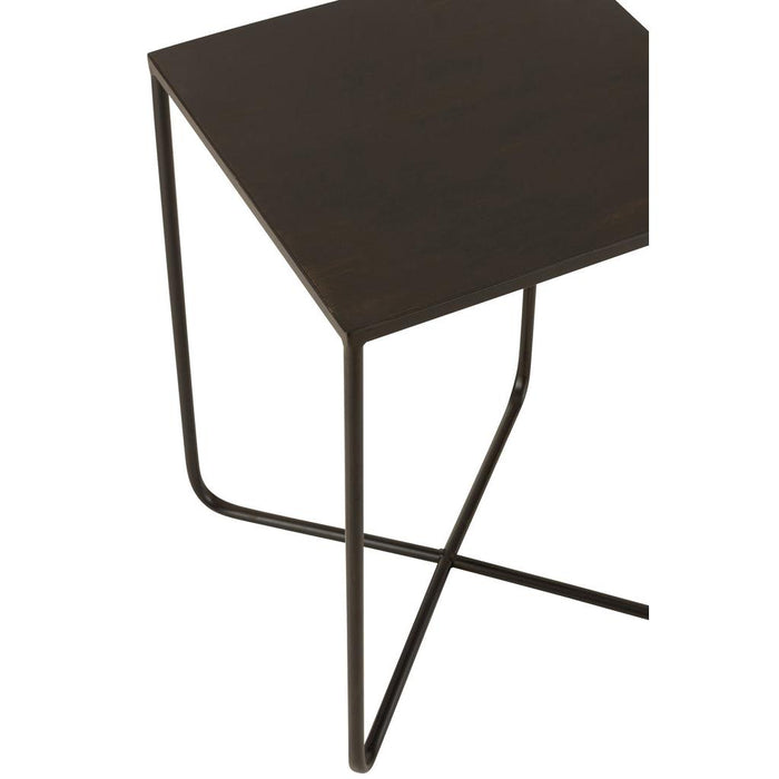 Bijzettafel Zwart Metaal 35 cm 35x35x50.5 cm-Bijzettafels-J-Line