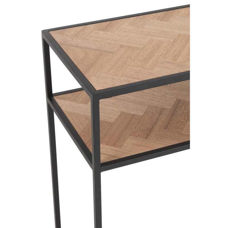 Bijzettafel Zwart Metaal 35x100 cm-Bijzettafels-J-Line