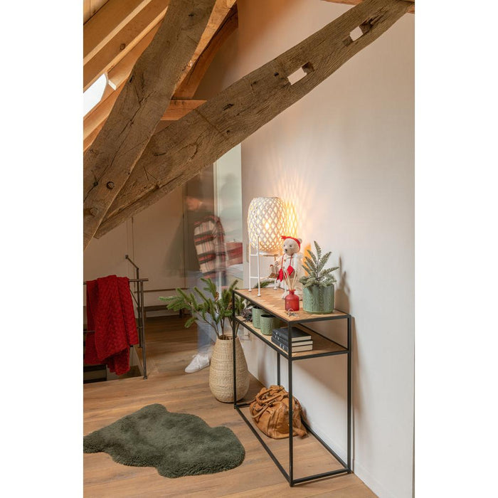 Bijzettafel Zwart Metaal 35x100 cm-Bijzettafels-J-Line
