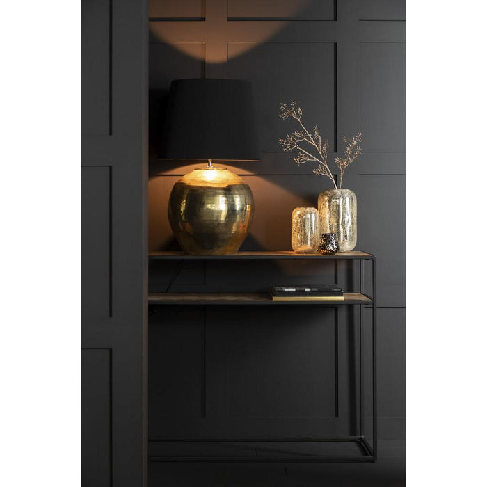 Bijzettafel Zwart Metaal 35x100 cm-Bijzettafels-J-Line