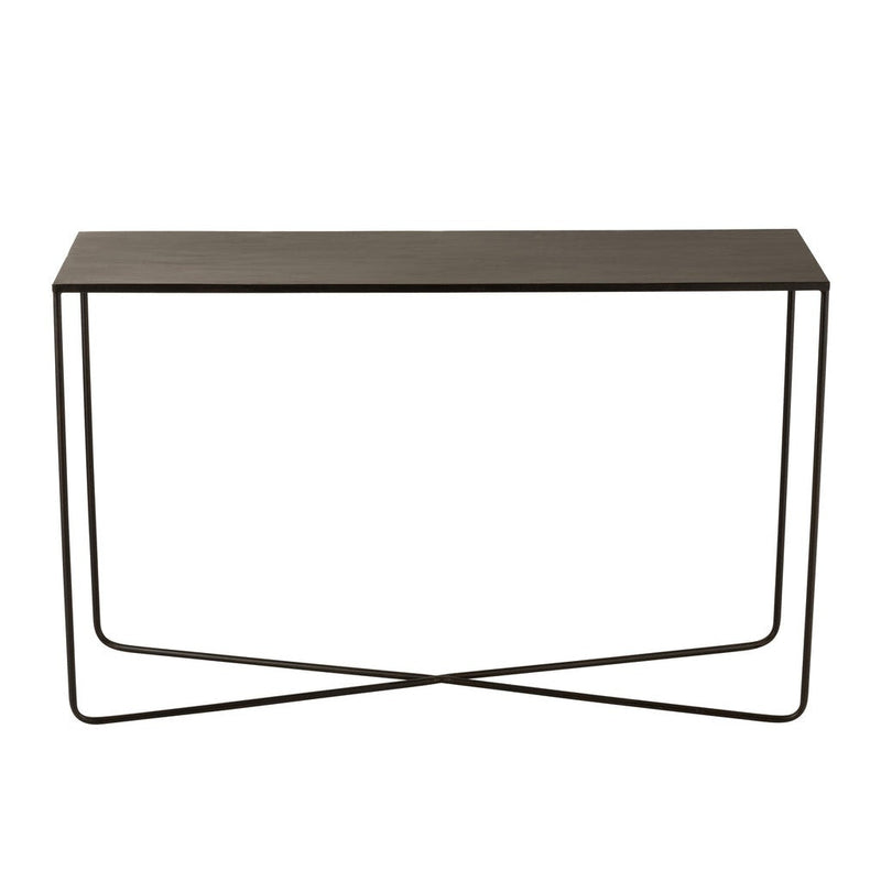 Bijzettafel Zwart Metaal Rechthoekig 35x120 cm-Bijzettafels-J-Line