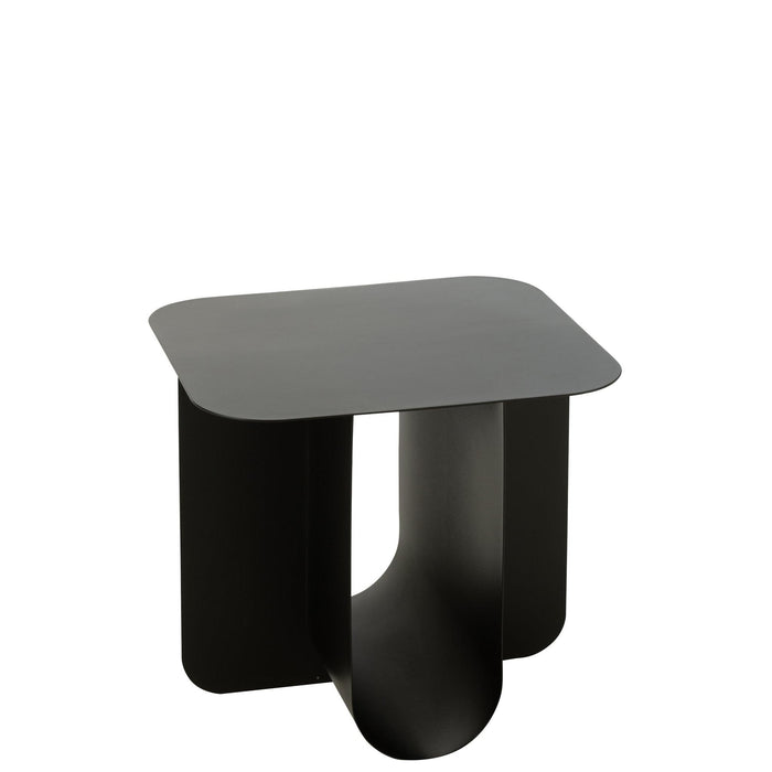 Bijzettafel Zwart Metaal Vierkant 40 cm 40x43.6x39 cm-Bijzettafels-J-Line