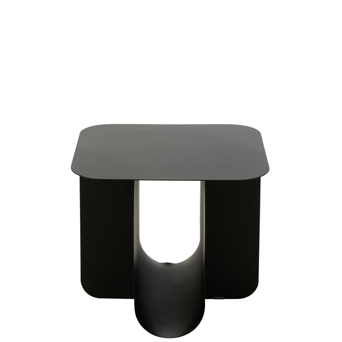Bijzettafel Zwart Metaal Vierkant 40 cm 40x43.6x39 cm-Bijzettafels-J-Line