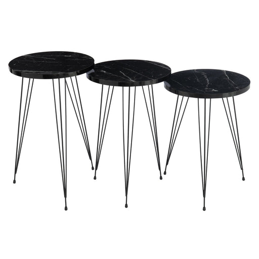 Bijzettafel Zwart Particle board 34 cm 34x34x56 cm-Bijzettafels-J-Line