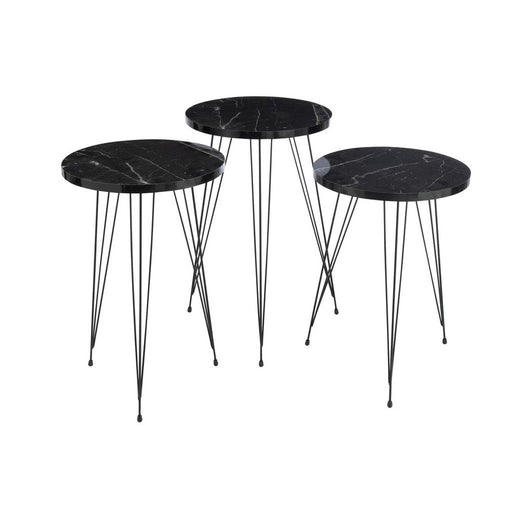 Bijzettafel Zwart Particle board 34 cm 34x34x56 cm-Bijzettafels-J-Line