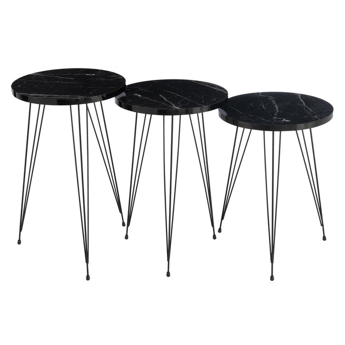 Bijzettafel Zwart Particle board 34 cm-Bijzettafels-J-Line