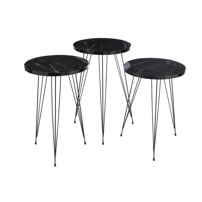 Bijzettafel Zwart Particle board 34 cm-Bijzettafels-J-Line