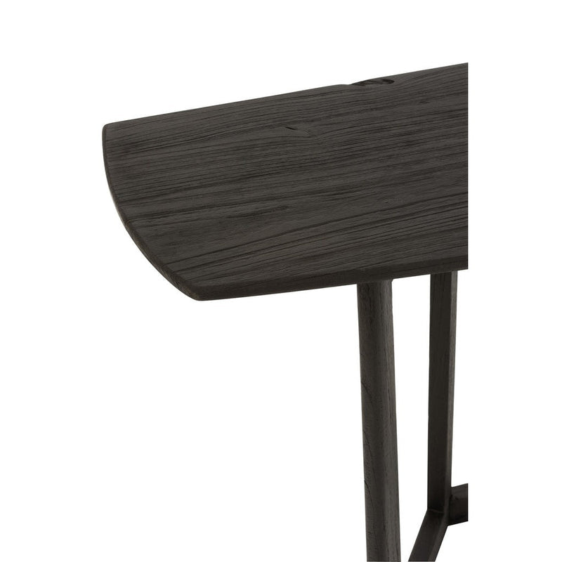 Bijzettafel Zwart Teakhout 40x140 cm-Bijzettafels-J-Line