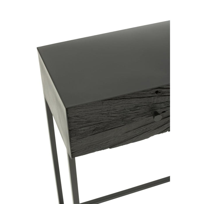 Bijzettafel Zwart ijzer 33x100 cm-Bijzettafels-J-Line